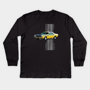 Challenger TA Classic American Muscle Cars Vintage Kids Long Sleeve T-Shirt